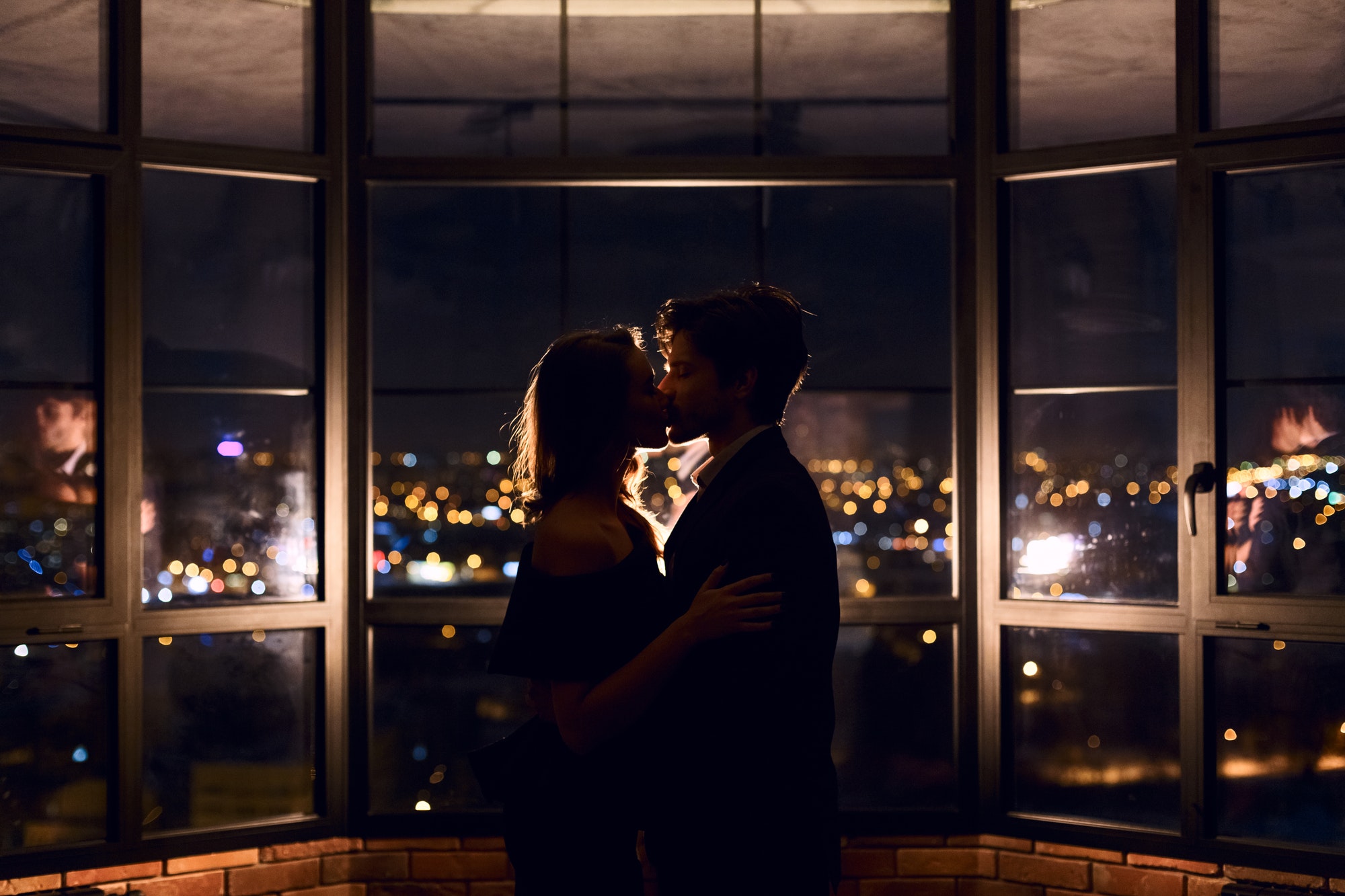 Couple in love kissing