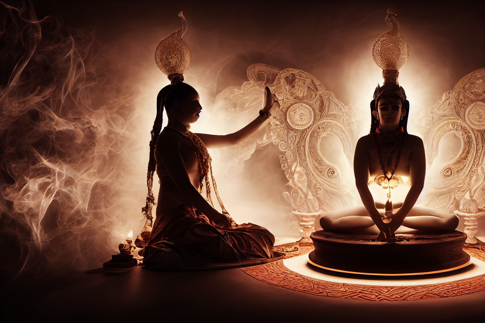 shiva and Shakti hindu god and goddess in tantric ritual