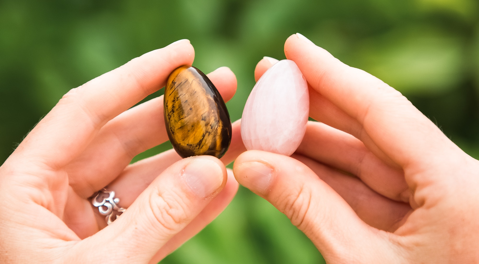 woman holding yoni egg self care tantra